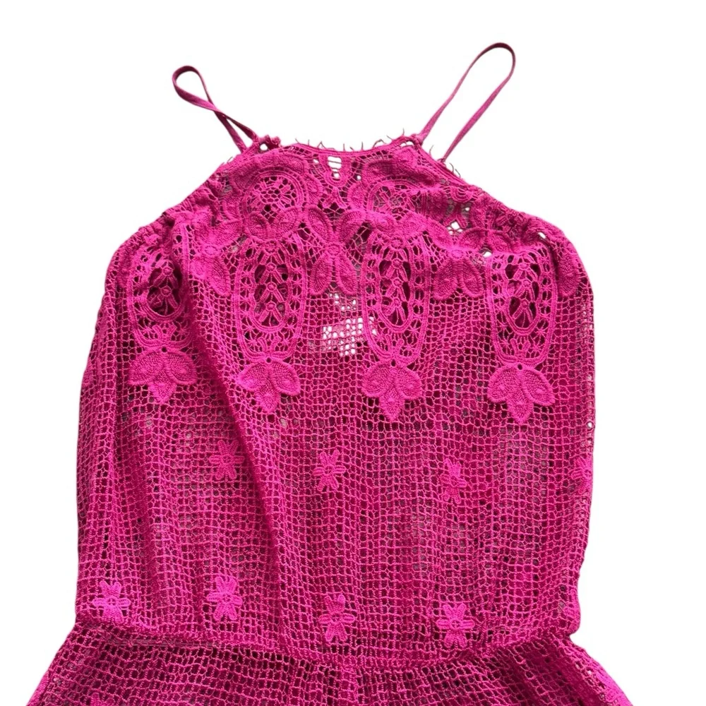 MIGUELINA***Pink Guipure Lace Romper Coverup***Small $589 - Picture 2 of 5